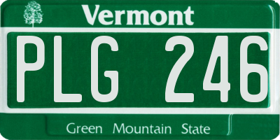 VT license plate PLG246