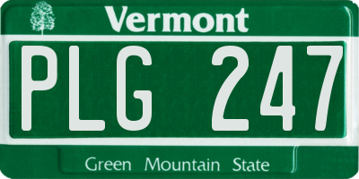 VT license plate PLG247