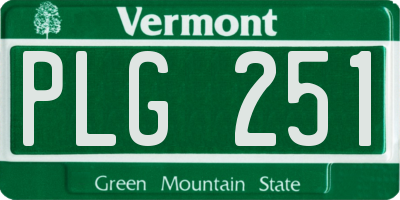 VT license plate PLG251