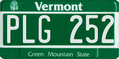 VT license plate PLG252