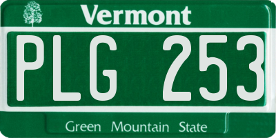 VT license plate PLG253