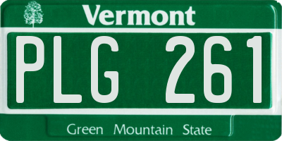VT license plate PLG261