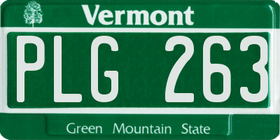 VT license plate PLG263