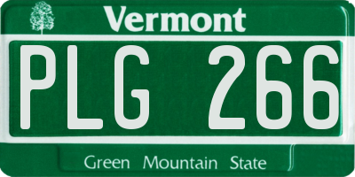 VT license plate PLG266