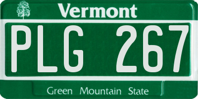 VT license plate PLG267