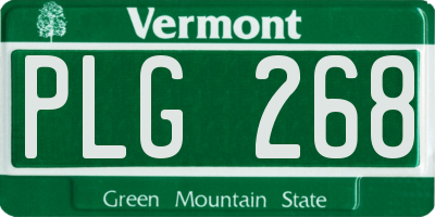 VT license plate PLG268