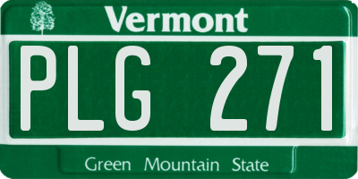 VT license plate PLG271