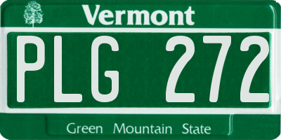 VT license plate PLG272