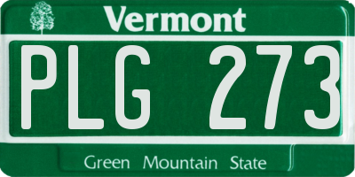 VT license plate PLG273