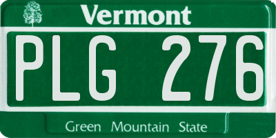 VT license plate PLG276