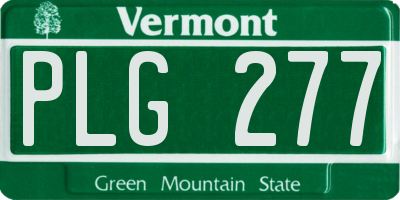 VT license plate PLG277