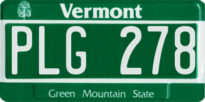 VT license plate PLG278