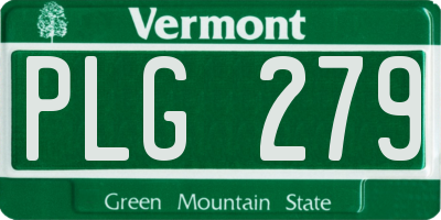 VT license plate PLG279