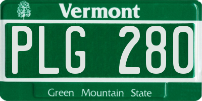 VT license plate PLG280