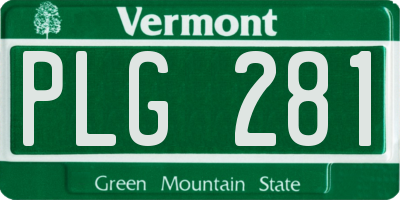 VT license plate PLG281