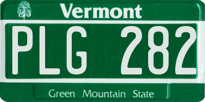 VT license plate PLG282