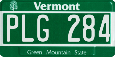 VT license plate PLG284