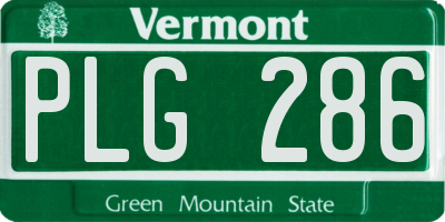 VT license plate PLG286