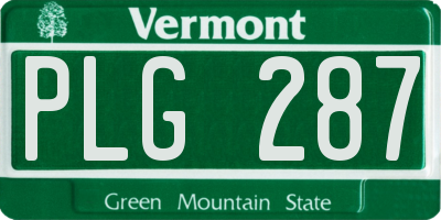 VT license plate PLG287