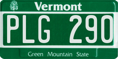 VT license plate PLG290