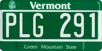 VT license plate PLG291
