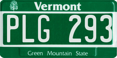 VT license plate PLG293