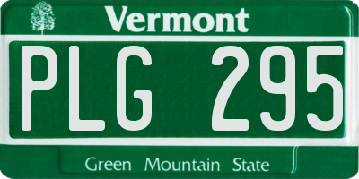 VT license plate PLG295