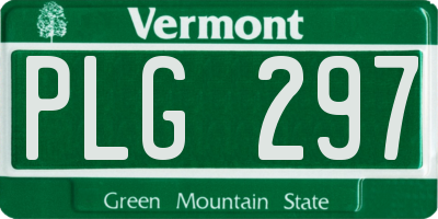 VT license plate PLG297