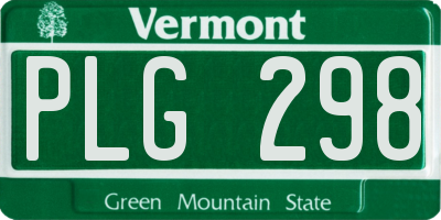 VT license plate PLG298
