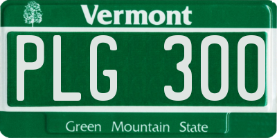 VT license plate PLG300