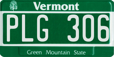 VT license plate PLG306