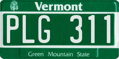 VT license plate PLG311