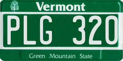 VT license plate PLG320