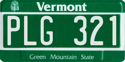 VT license plate PLG321