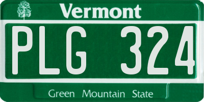 VT license plate PLG324