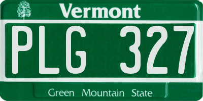 VT license plate PLG327