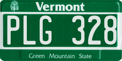 VT license plate PLG328
