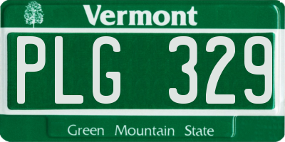 VT license plate PLG329