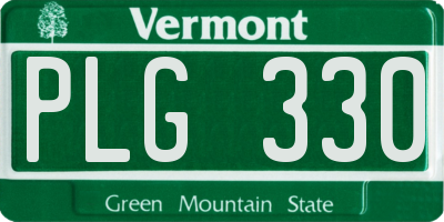 VT license plate PLG330