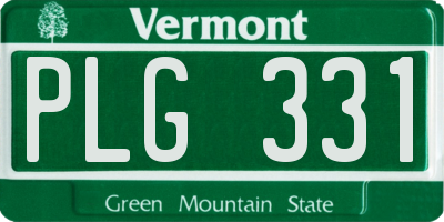 VT license plate PLG331