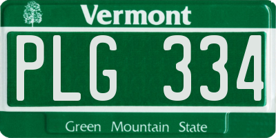 VT license plate PLG334