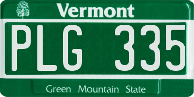 VT license plate PLG335