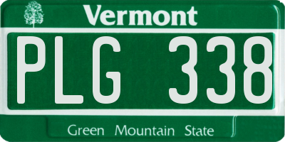VT license plate PLG338