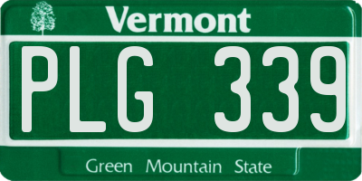 VT license plate PLG339