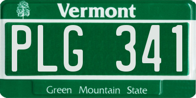 VT license plate PLG341