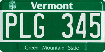 VT license plate PLG345