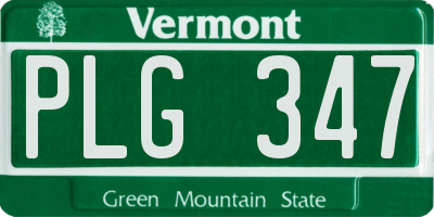 VT license plate PLG347