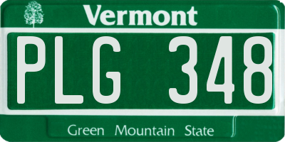 VT license plate PLG348