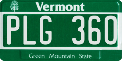 VT license plate PLG360