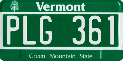 VT license plate PLG361